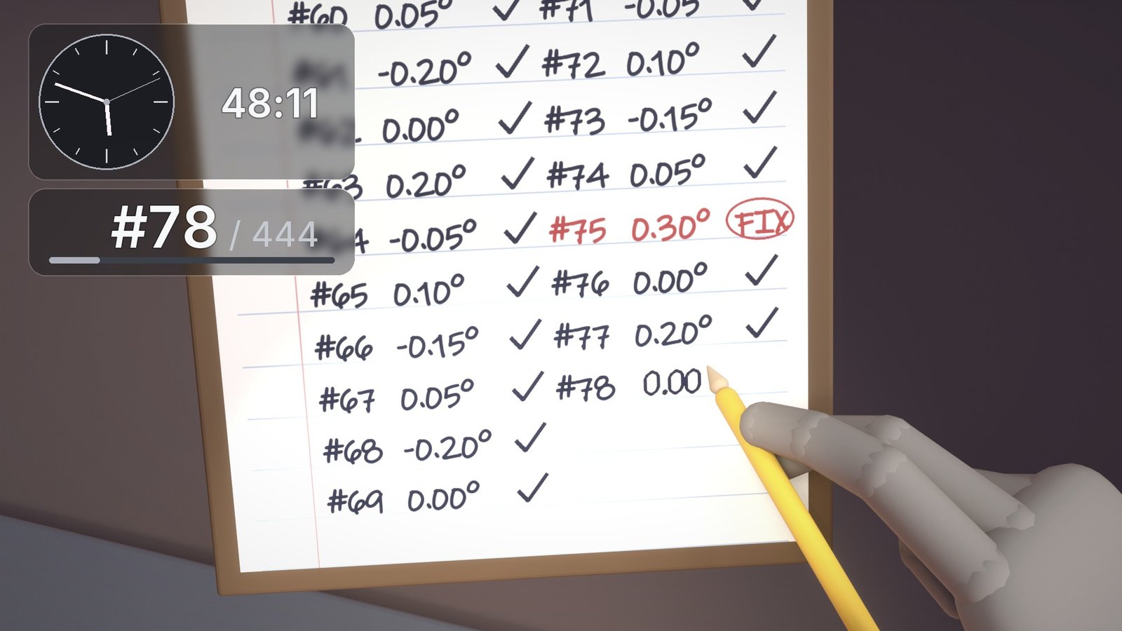 Still from the video: the notepad