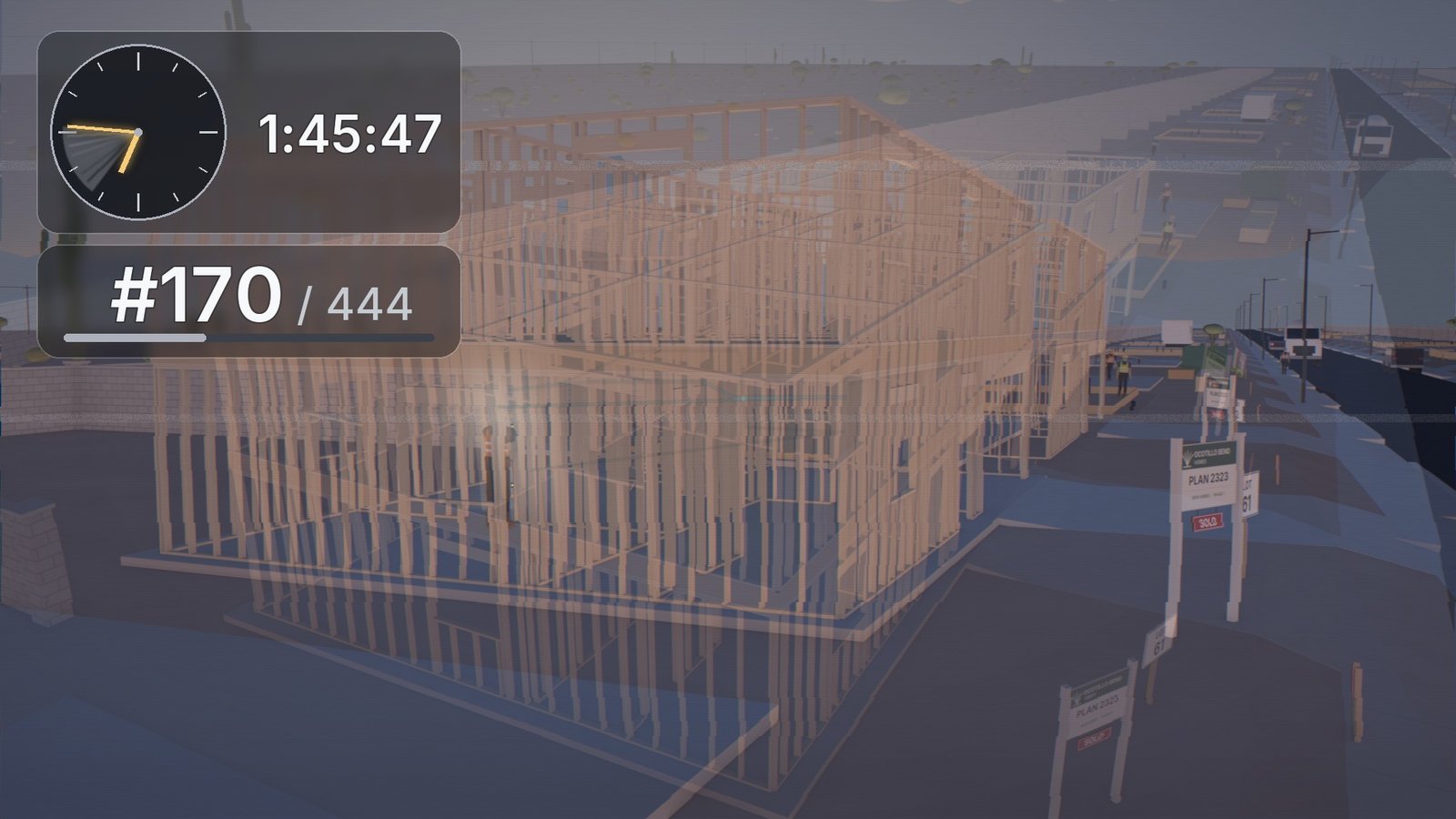 Still from the video: the clock running